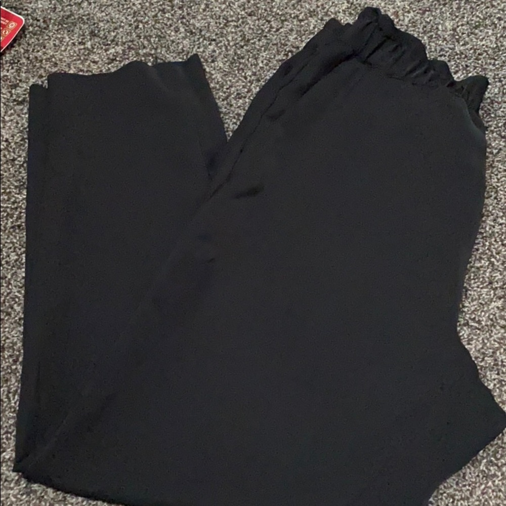 Waist paper bag pants with pockets